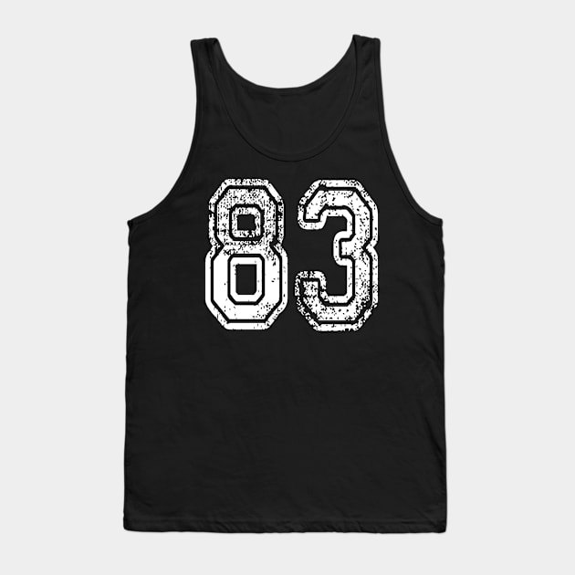 Number 83 Grungy in white Tank Top by Sterling
